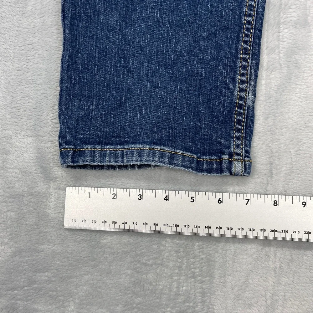 Levi's 514 Jeans Mens 36x32 Blue Denim Faded Double Stitch Slim Fit Straight Leg